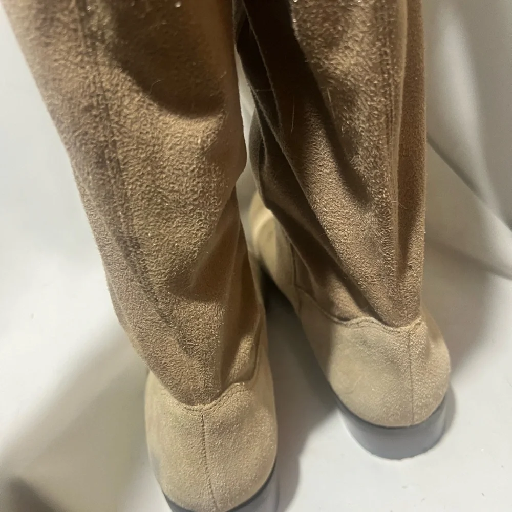 Lucky Brand Women's Calypso Suede Tall Medium Calf Boot Dune Size 8.5
